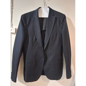 Filippa K Man Black Cotton Linen Single Button Blazer Jacket Size 50 Tailored